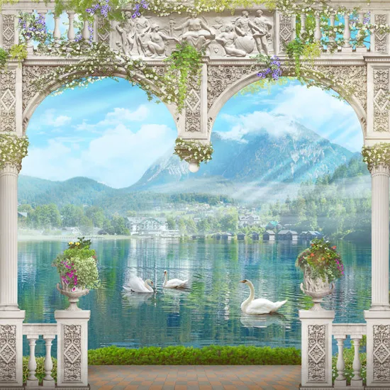 נוף של אגם ברבורים