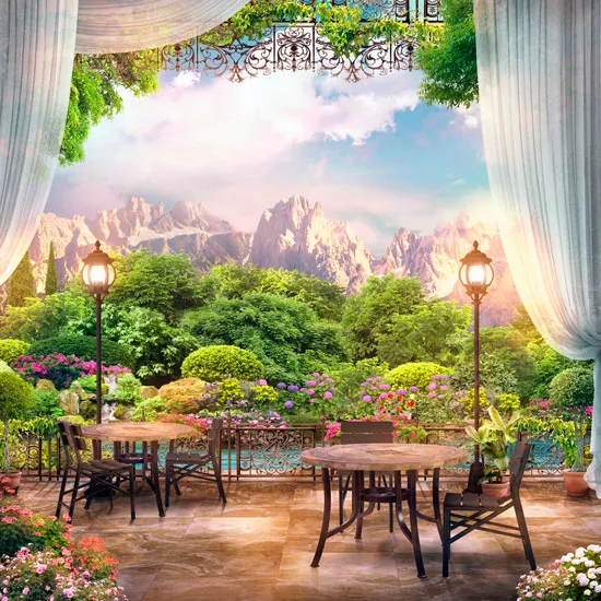 מרפסת עם נוף של יער