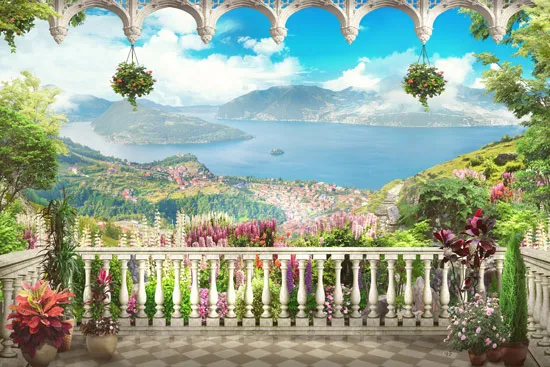 מרפסת גדולה עם נוף צבעוני