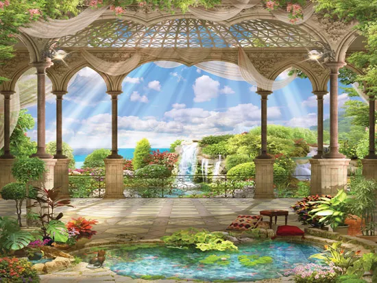 מרפסת עם בריכה קטנה