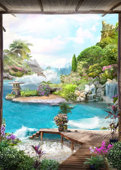 גשר עץ וגינה