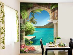 טפט מרפסת עם נוף לים