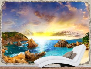 טפט ים בשקעה | טפט חור בקיר