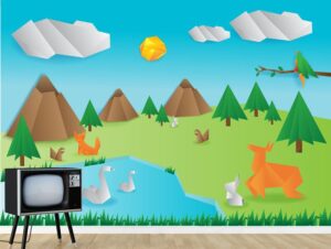 טפט חדרי ילדים אוריגמי