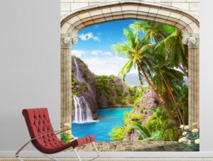 טפט שער עם נוף יפיפה