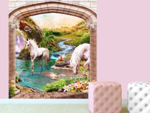 טפט שער עם חדי קרן באגם