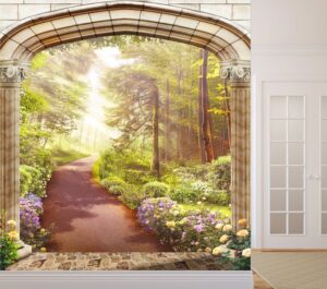 טפט שער עם שביל בחורשת עצים יפה