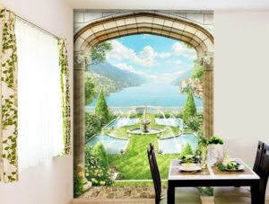 טפט שער עם גינה מפוארת