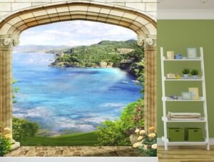 טפט קיר - שער מוביל לנוף יפיפה לים