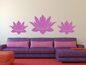 פרחי לוטוס - מדבקת קיר