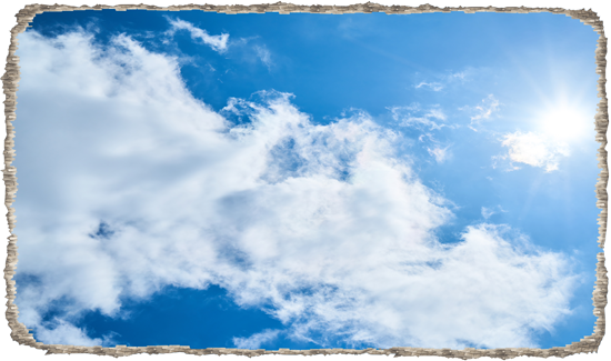 מדבקת חור בקיר שמים כחולים