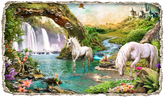 מדבקת חור בקיר של חדי קרן