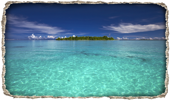 מדבקת חור בקיר של חוף ים צלול