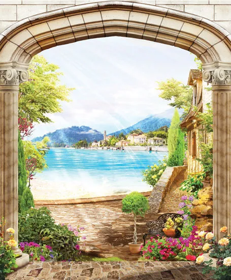 שער עם נוף יפיפה לים