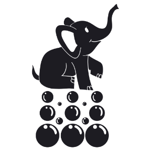 פיל קטן עם בועות סבון