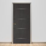 מדבקת טפט אפורה עם פסי ברזל דלת