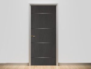 מדבקת טפט אפורה עם פסי ברזל דלת