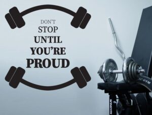 מדבקת קיר של משפט מוטיבציה ספורט