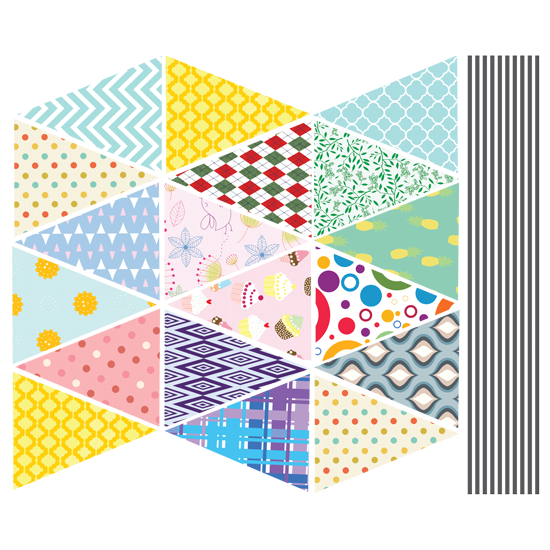 מדבקת קיר של דגלים צבעוניים