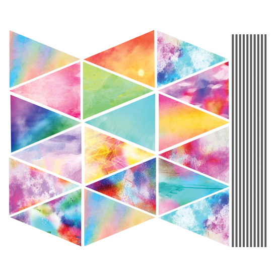 מדבקת קיר של דגלים בדוגמאות של צבעי מים