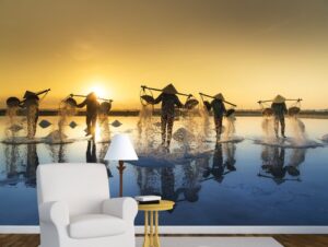 טפט | שדות מלח בויאטנם בזריחה