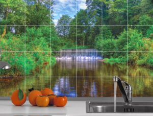 מדבקת קיר | מדבקה לאריחים | נהר עם פל