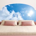 מדבקת קיר | ראש מיטה שמים כחולים