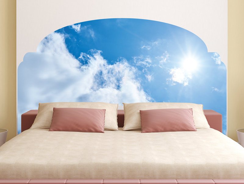 מדבקת קיר | ראש מיטה שמים כחולים