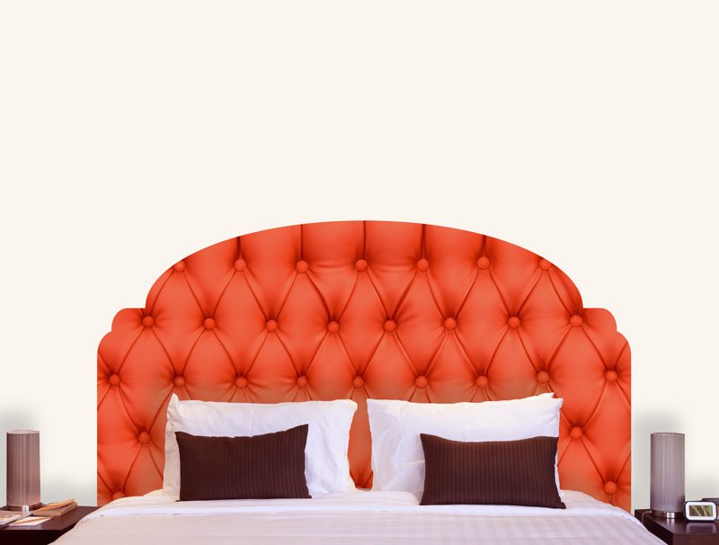 מדבקת קיר | מדבקת ראש מיטה בעיצוב של ריפוד אדום