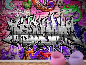 טפט | גרפיטי ורוד