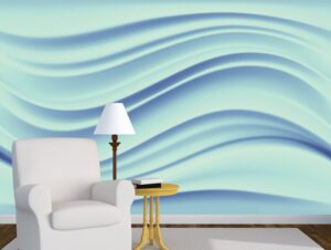 טפט | גלים תלת מימדיים בצבע תכלת