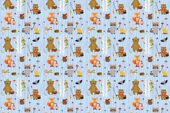 טפט | חיות בקאמפינג עם רקע כחול