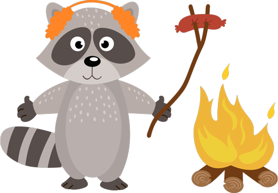 מדבקת קיר | דביבון מכין נקניקיה