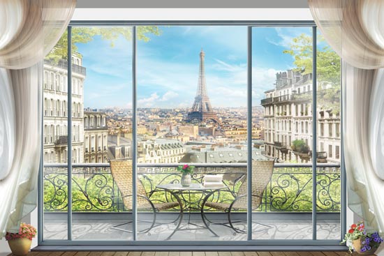 טפט | מרפסת עם נוף לפריז