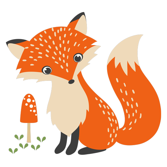 מדבקת קיר | שועל מתוק