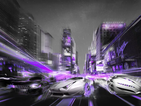 טפט | מכוניות מגניבות עם אש סגולה