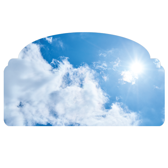 מדבקת קיר | ראש מיטה שמים כחולים