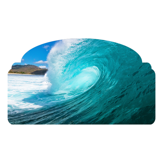 מדבקת קיר | מדבקת ראש מיטה עם תמונה של גל יפיפה