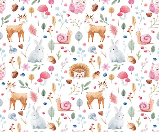 טפט | חיות חמודות על רקע לבן