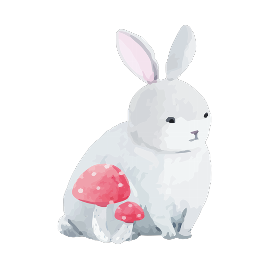 מדבקת קיר | ארנבון לבן