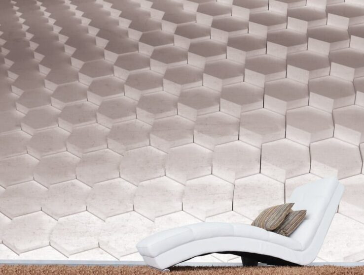 טפט | משושים תלת מימדיים בגווני אפור