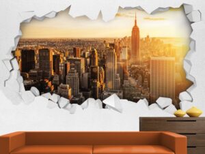טפט | חור בקיר עם נוף של ניו יורק