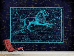 טפט | מפת כוכבים עם ציור כחולים