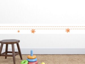 בורדר | פרחים כתומים קטנים