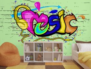 טפט | גרפיטי מוזיקה עם רקע ירוק