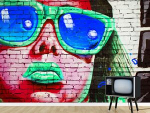 טפט | גרפיטי אישה אדומה