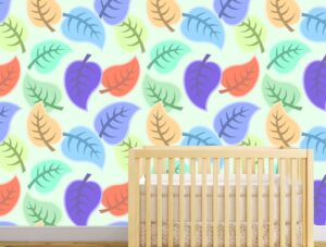 טפט | עלים צבעוניים עם רקע ירוק בהיר