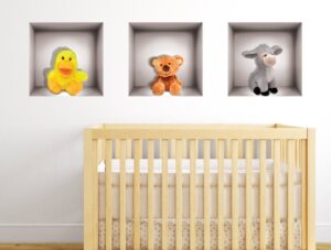 מדבקות קיר | נישות עם בובות חמודות