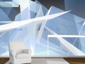 טפט | צורות זכוכית בגווני כחול