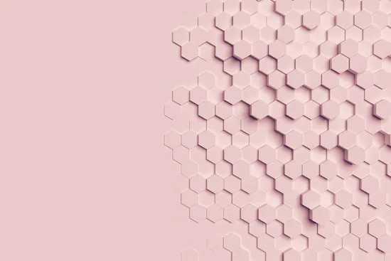 טפט | משושים תלת מימדיים בגוון ורוד